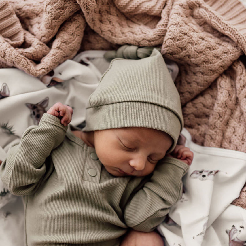 Snuggle Hunny Kids - 新生兒帽子 Dewkist Ribbed Knotted Beanie