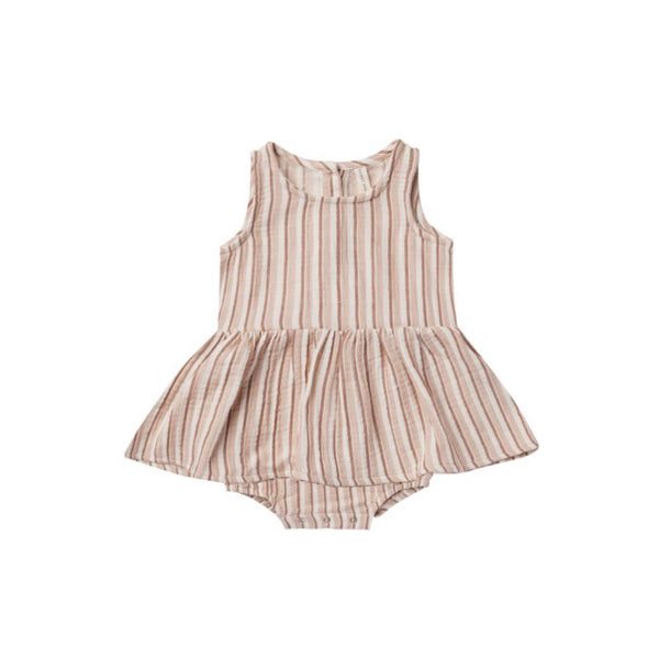 Quincy Mae - 背心裙褲 Skirted Tank Romper (Latte + Clay Stripe)