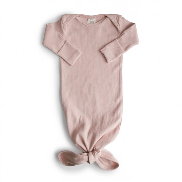 Mushie - 嬰兒睡衣 Ribbed Knotted Baby Gown (Blush)