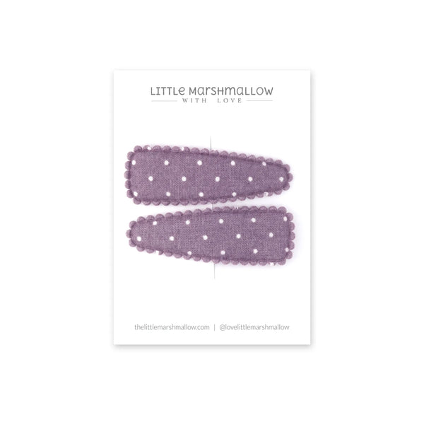 Little Marshmallow - 手製髮夾 Dotty Grape Clips