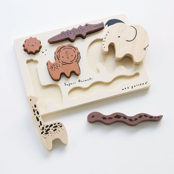Wee Gallery - Wooden Tray Puzzle 動物木製積木 (Safari)