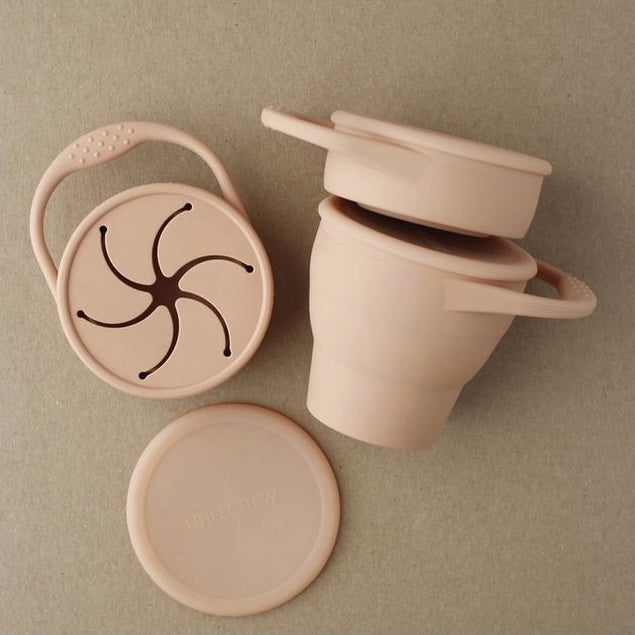 littleCHEW - 矽膠零食杯 Foldable Snack Cup (Dusty Coral)