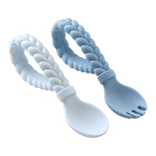 Load image into Gallery viewer, Itzy Ritzy - 幼兒餐具套裝 Baby Spoon &amp; Fork Set (Blue)
