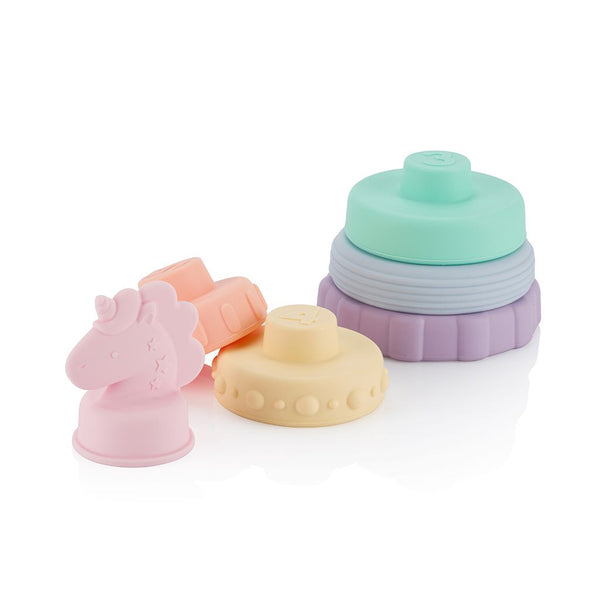 Itzy Ritzy - 恐龍堆疊玩具 Silicone Stacking and Teething Toy (Unicorn)