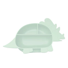 Load image into Gallery viewer, BesoVida - Dinosaur Learning Plate 三角龍學習餐盤 (Triceratops / Mint Green)
