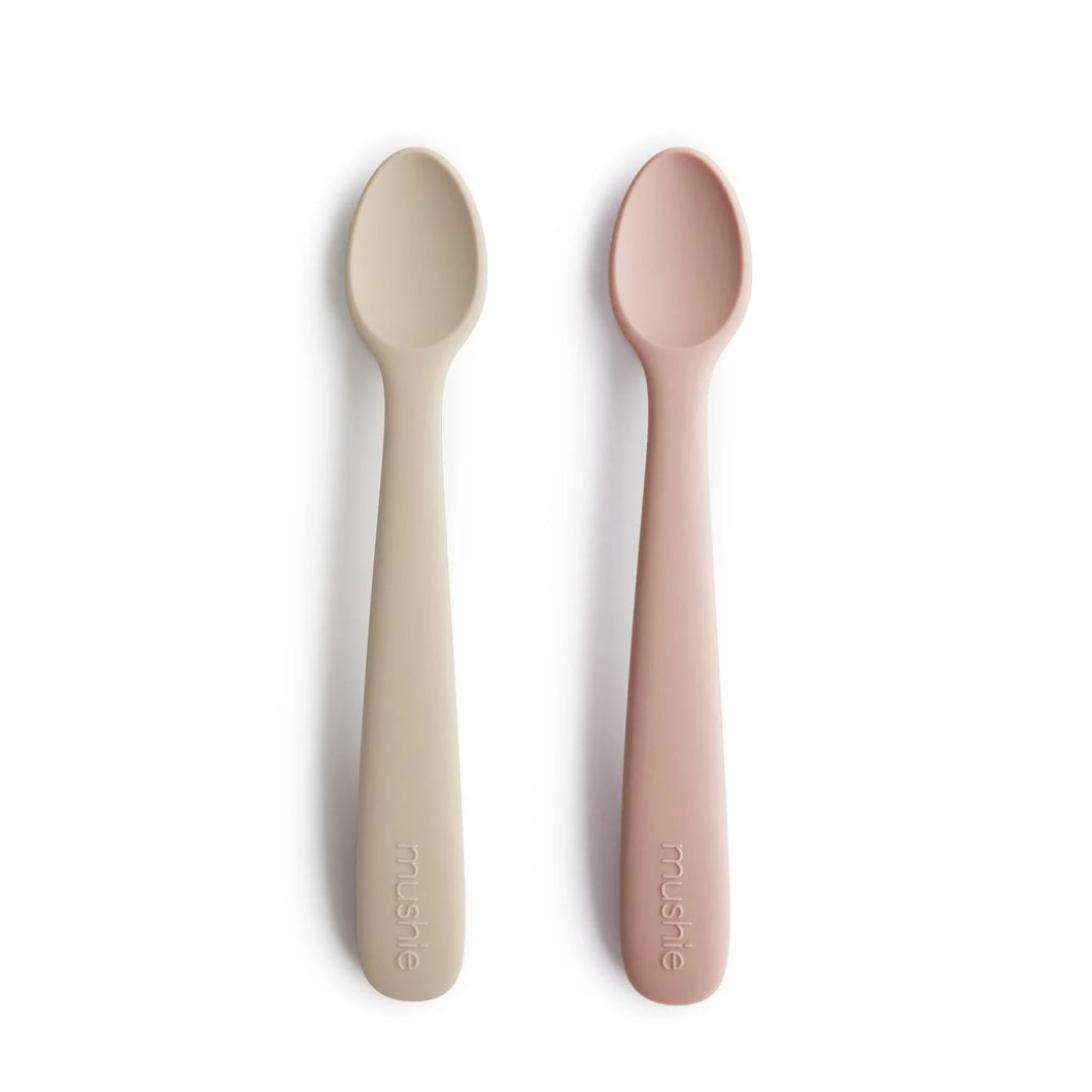 Mushie - 矽膠匙羹 Silicone Feeding Spoons (Blush/Shifting Sand)