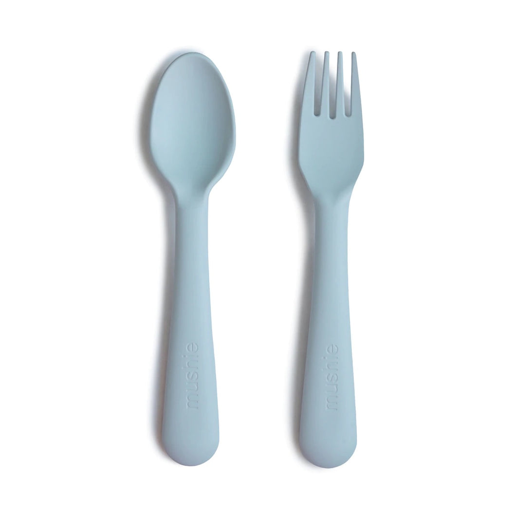 Mushie - 叉匙套裝 Fork and Spoon Set (Powder Blue)