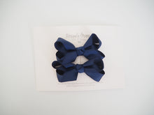 將圖片載入圖庫檢視器 Snuggle Hunny Kids - 小蝴蝶結髮夾 Small Clip Bow (Navy Blue)
