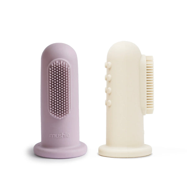 Mushie - 手指牙刷 Finger Toothbrush (Soft Lilac / Ivory)
