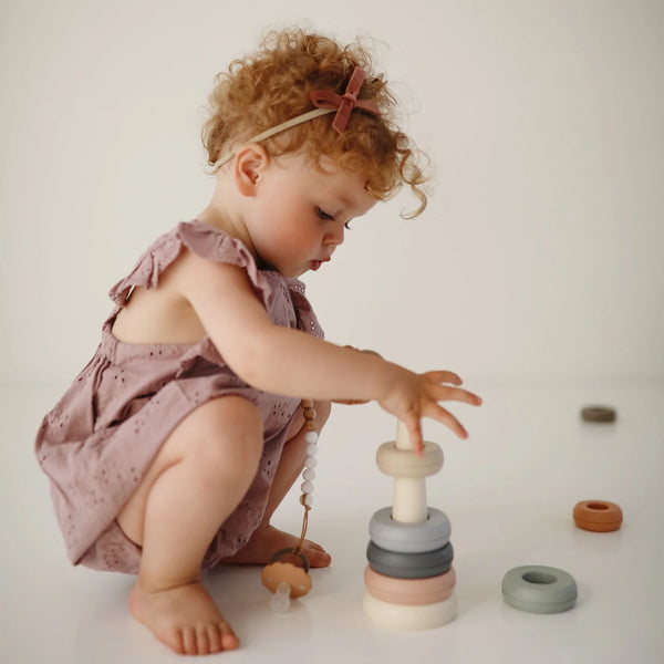 Mushie - 套圈圈 Stacking Rings Toy (Rustic) | Made in Denmark