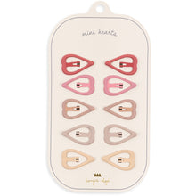 Load image into Gallery viewer, Konges Sløjd - 迷你心型髮夾 10-Pack Mini Hair Clip Hearts (Rose)

