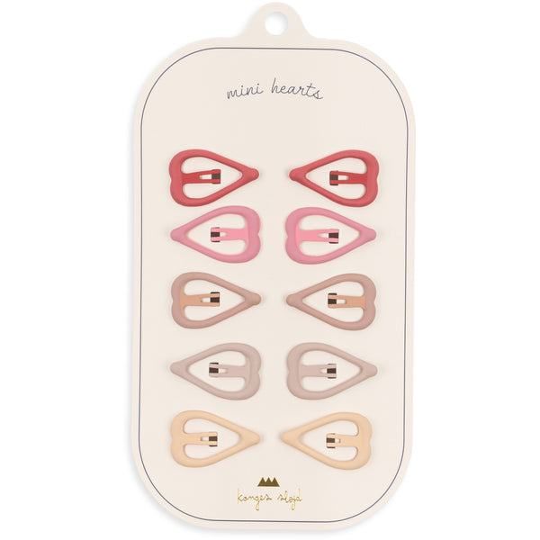 Konges Sløjd - 迷你心型髮夾 10-Pack Mini Hair Clip Hearts (Rose)