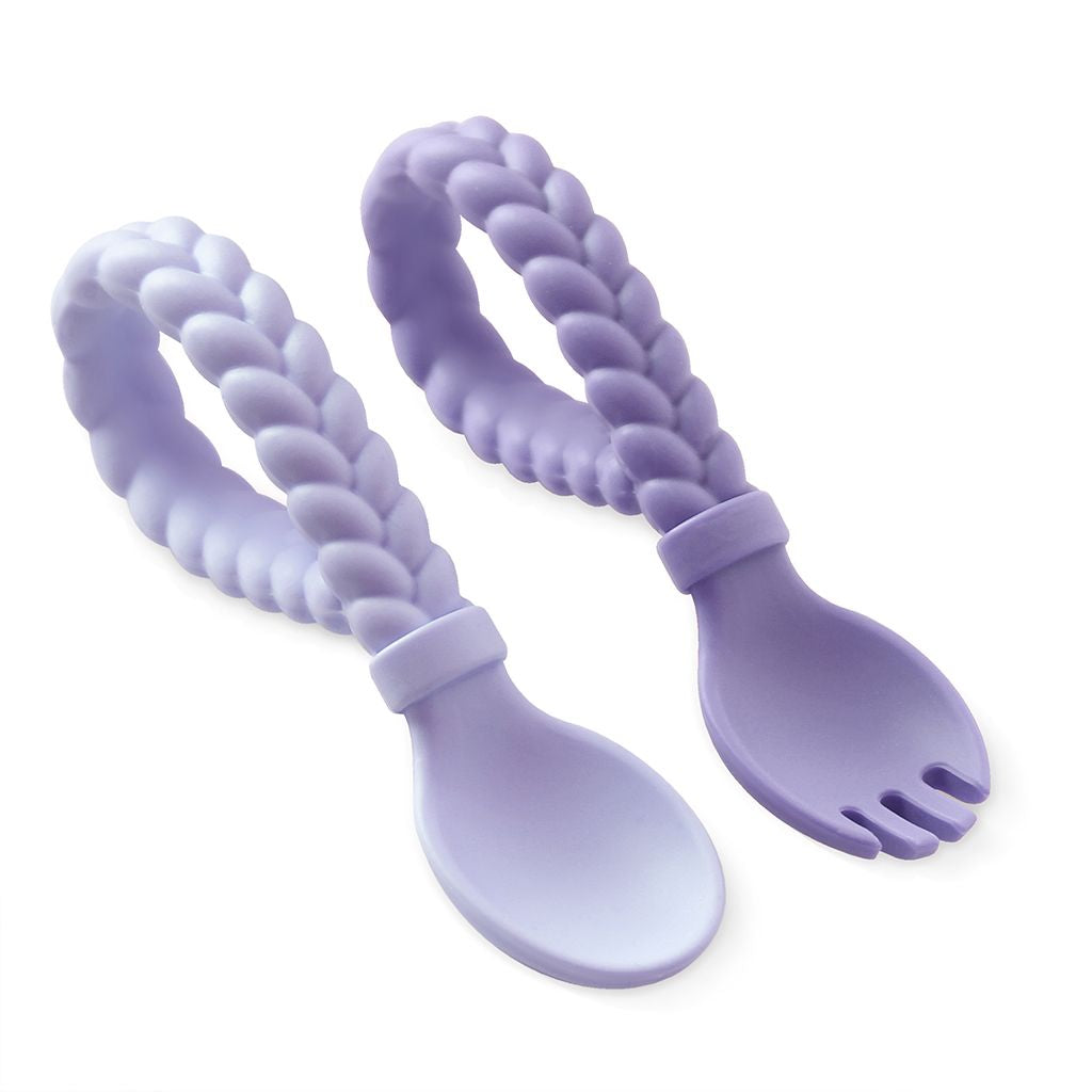 Itzy Ritzy - 幼兒餐具套裝 Baby Spoon & Fork Set (Amethyst+Purple Diamond)