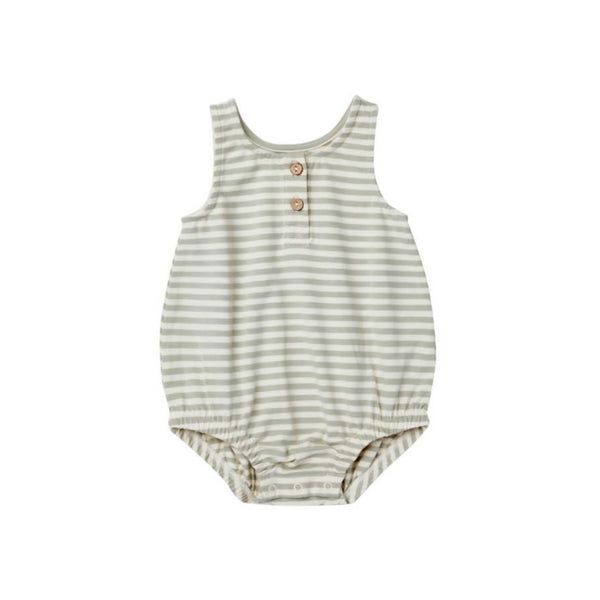 Quincy Mae - 泡泡連身衣 Sleeveless Bubble Romper (Pistachio Stripe)