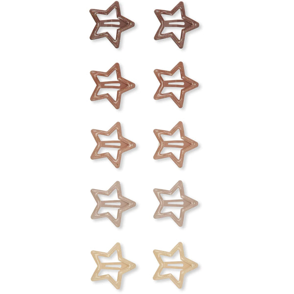 Konges Sløjd - 迷你星型髮夾 10-Pack Mini Hair Clip Star (Glitter Rose)