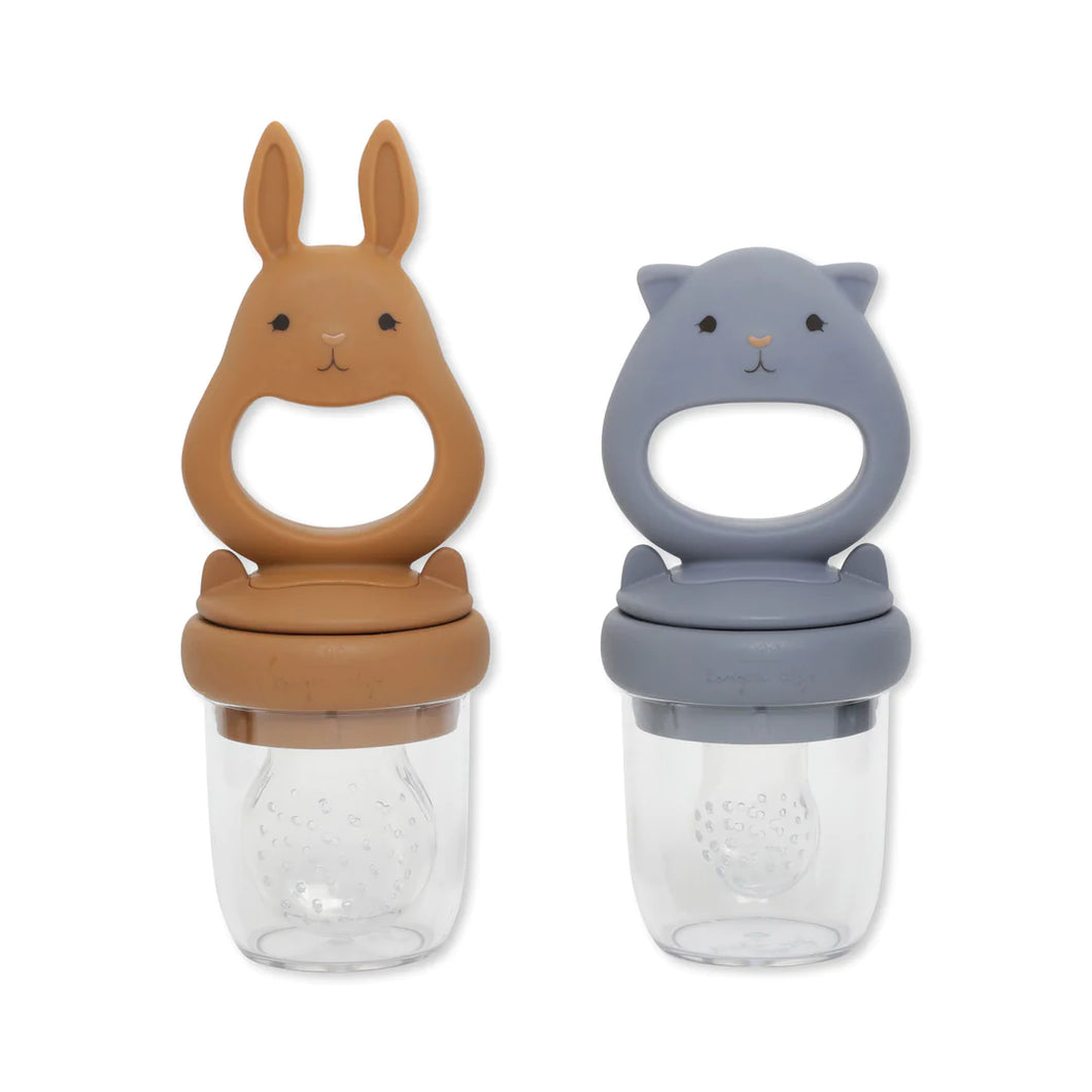 Konges Sløjd - 矽膠水果咬咬樂 Silicone Fruit Feeding Pacifier Bunny (Quicksilver/Caramel)