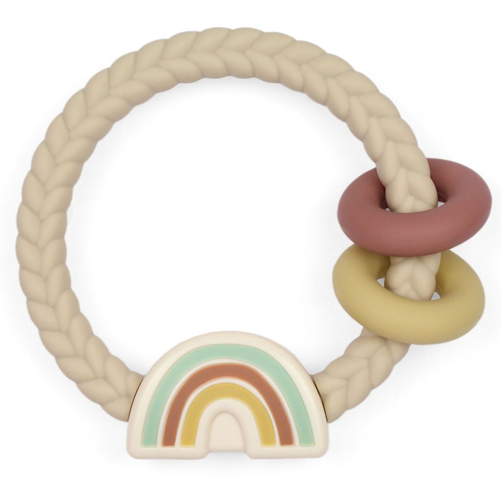 Itzy Ritzy - 矽膠固齒環 Silicone Teething Ring (Neutral Rainbow)