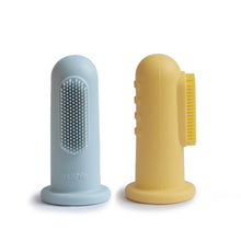 Load image into Gallery viewer, Mushie - 手指牙刷 Finger Toothbrush (Blue / Pale Daffodil)
