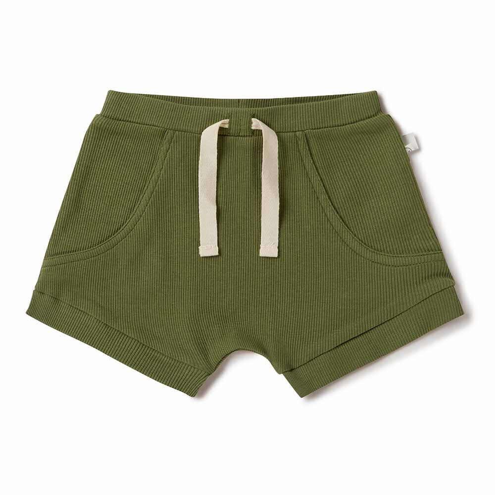 Snuggle Hunny Kids - 有機棉短褲 Organic Shorts (Olive)