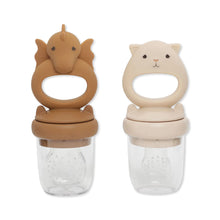 Load image into Gallery viewer, Konges Sløjd - 矽膠水果咬咬樂 Silicone Fruit Feeding Pacifier Dragon (Caramel/Sunkiss)
