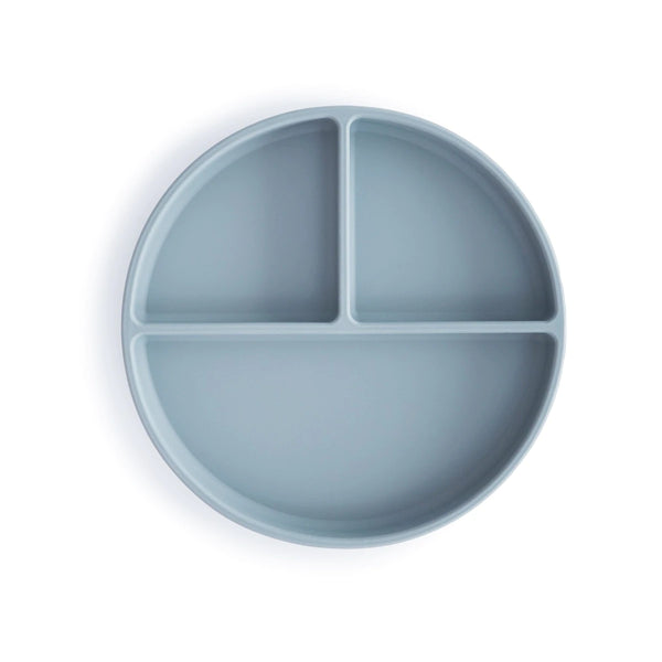 Mushie - Silicone Suction Plate 吸盤分隔餐盤 (Powder Blue)