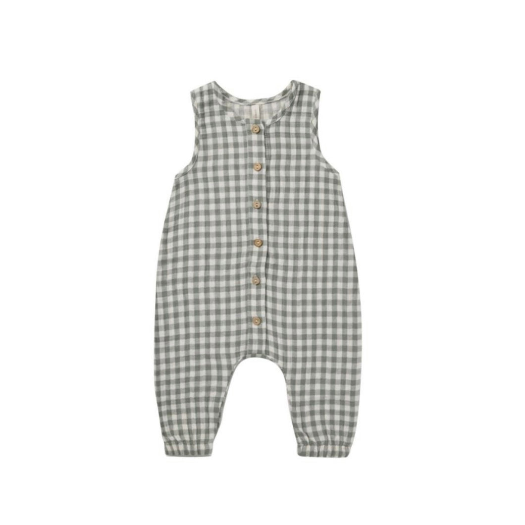 Quincy Mae - 連身褲 Woven Jumpsuit (Sea Green Gingham)