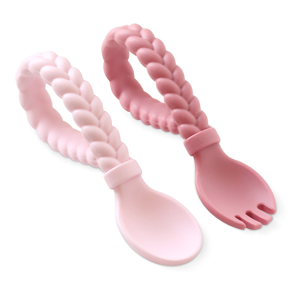 Itzy Ritzy - 幼兒餐具套裝 Baby Spoon & Fork Set (Pink)