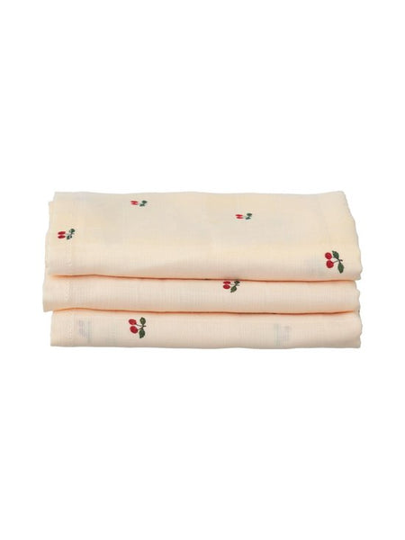 Konges Sløjd - 有機棉紗巾 3 Pack Muslin Cloth GOTS (Cherry)